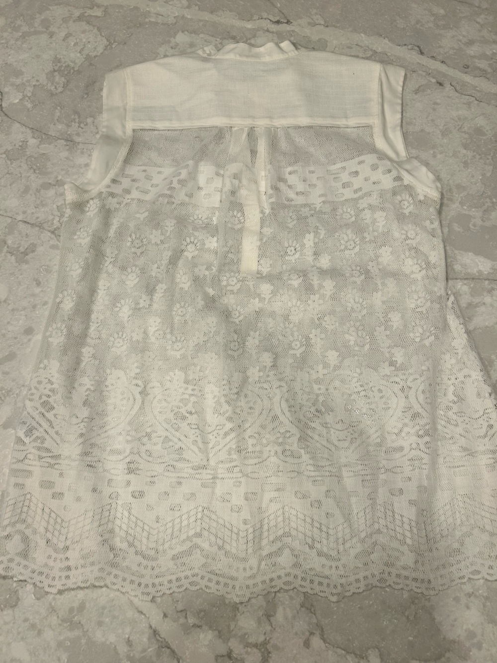 CAbi White Sheer Mesh Button-Front Top - Picture 3 of 3
